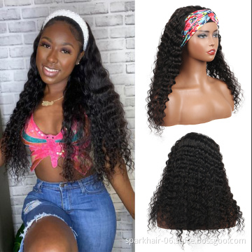 Factory Outlet Headband Wig Human Hair For Black Women,Remy Human Hair Headband Wig, Straight Body Deep Ponytail Human Hair Wigs